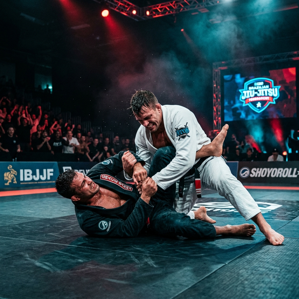 Luta de Jiu-Jitsu no Tatame